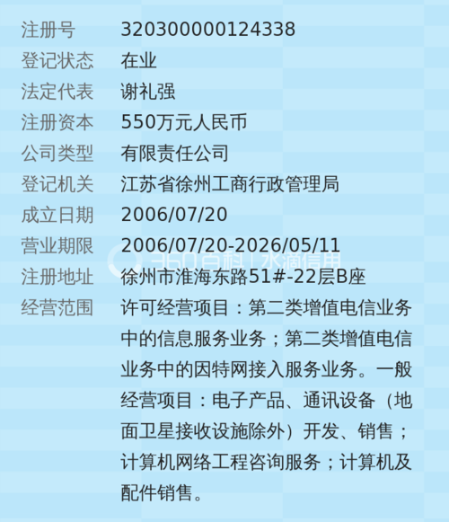 关于徐州网络公司的信息